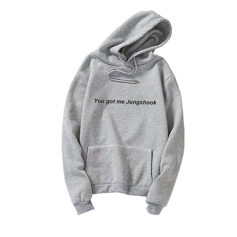 

Hoodies Letter YOU GOT ME JUNGSHOOK Print Sweatshirts Women Men Casual Loose Fleece Korean Unisex Streetwear Fashion Clothes