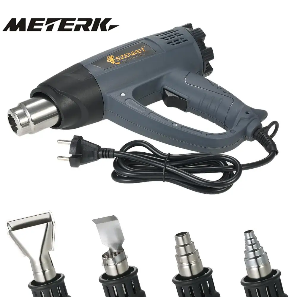 2000W Electric Hot Air Gun Temperature Adjustable Heat Gun with 4 Nozzles Power Tools Hot Gun