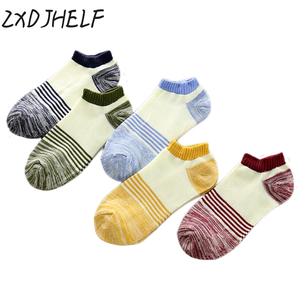 

ZXDJHELF Brand Men Casual Socks Cotton Anti-Bacterial Breathable Multicolor Socks Calcetines Short Boat Socks Men Meias S031