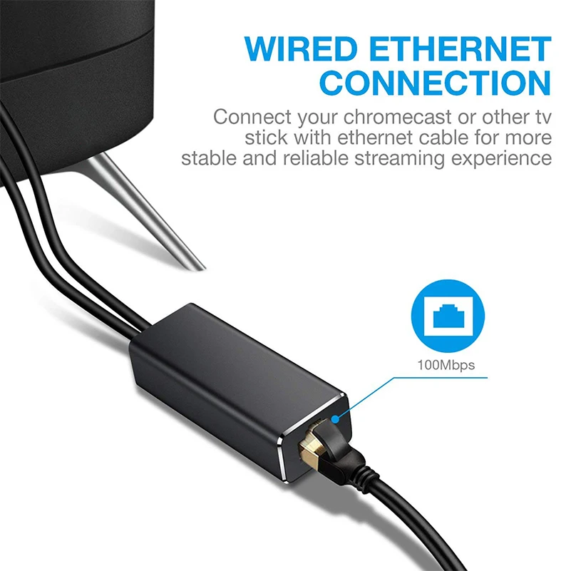 ТВ-палка HD 480 Мбит/с USB2.0 к RJ45 Ethernet адаптер для Google для Chromecast 2 1 Ультра Аудио ТВ-палка микро USB сетевая карта