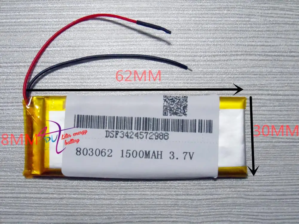 Лучший бренд батареи 1500mah 3 7 V 803062 083062 MP3 MP4 MP5 планшет батарея GPS Bluetooth игровой