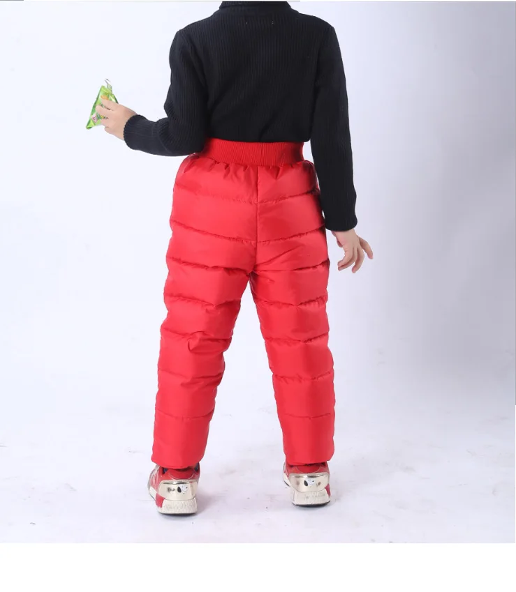 

Children Winter baby Girl boy kids duck waterproof down snow trousers pants top quality down fluff clothes for children boy girl