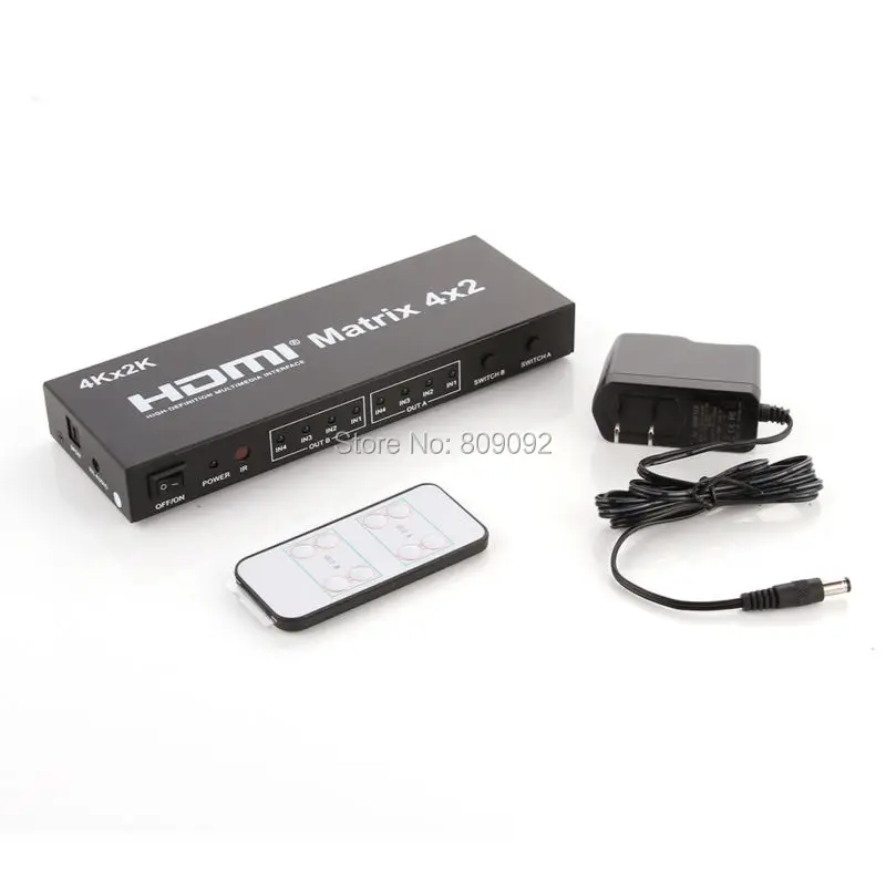 4x2 HDMI True матричный коммутатор Splitter селектор Дистанционное управление 3D/4 К 1080 P 4-2 -out