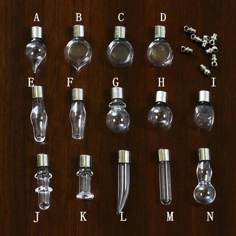 

10piece copper SCREW CAP glass vial pendant Miniature Wishing Bottle clear oil charm name or rice art mini glass bottle craft