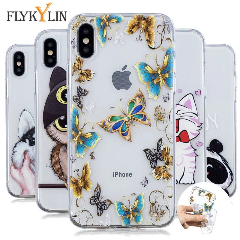 FLYKYLIN Silicone Case on for Coque iPhone 7 cases 5 5S 5SE 6 6S 6Plus 7Plus 8 8Plus Cover Soft TPU Capa Fundas |