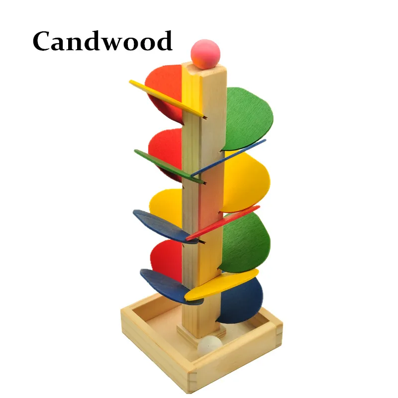 

Wooden Tree Marble Ball Run Track Game Baby Kids Children Intelligence Educational Toy