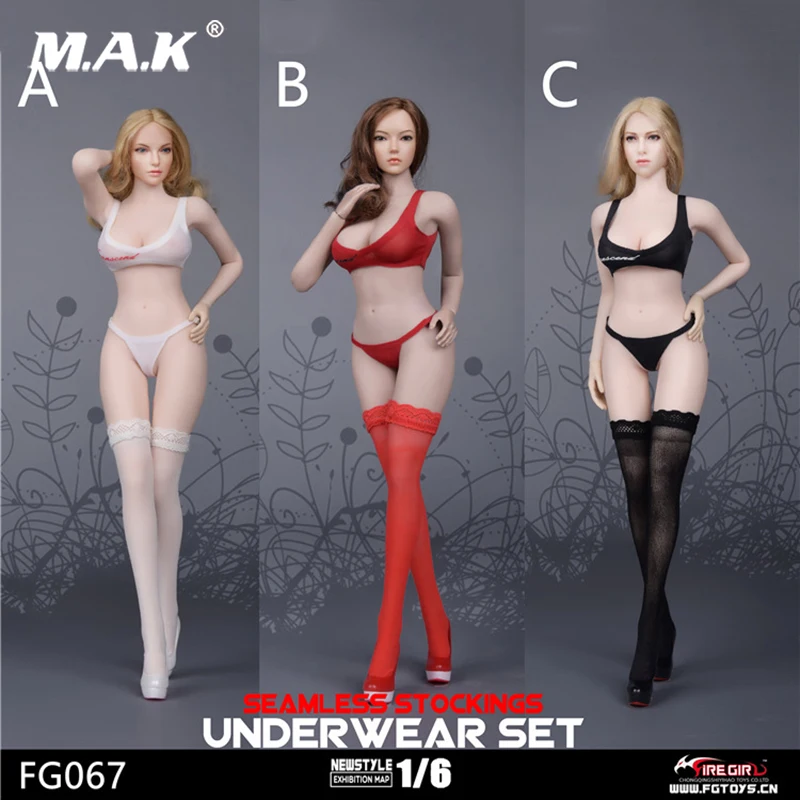 

Woman Bikini Fire Girl Toys 1/6 Scale FG067 Seamless stockings underwear suit for 12" Female PH Doll Action Figure Body