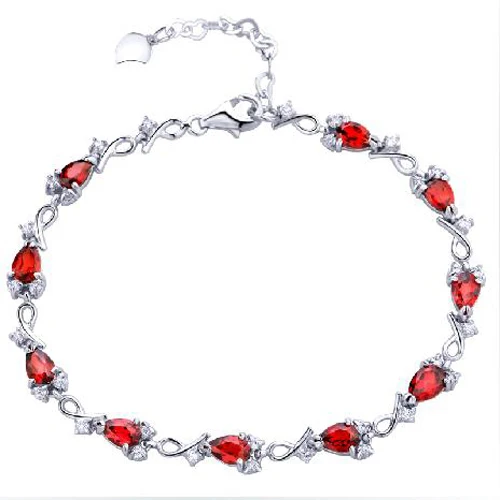 Новинка года Qi Xuan_Free темно-красный камень Элегантный Bracelets_S925 чистого серебра модные Bracelets_Manufacturer прямые продажи