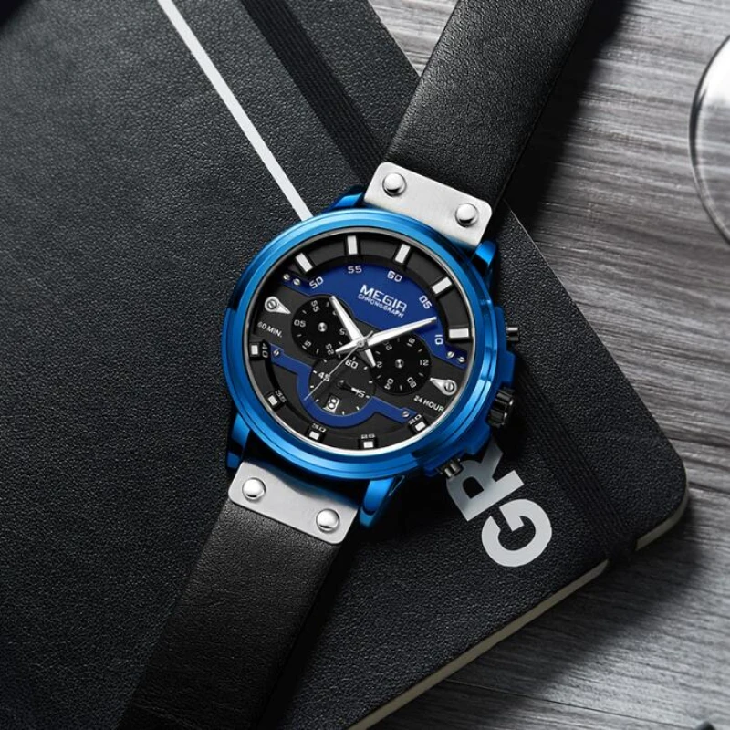 Reloj Hombre MEGIR модные спортивные часы мужские лучший бренд класса люкс Хронограф