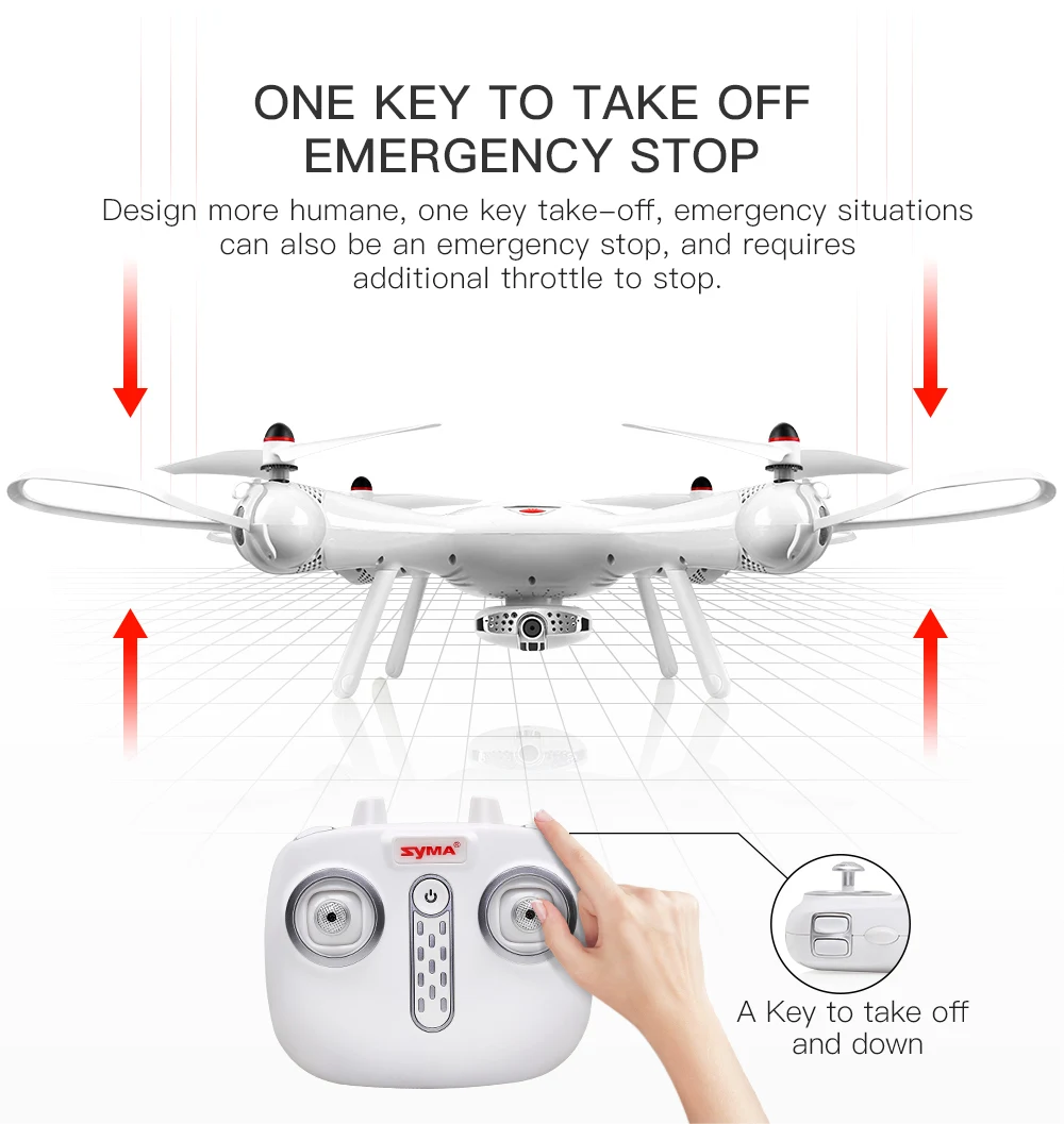 Syma Регулируемый Камера 720P HD Радиоуправляемый квадрокоптер 2,4 г gps позиционирования высота Удержание следуй за мной модели FPV