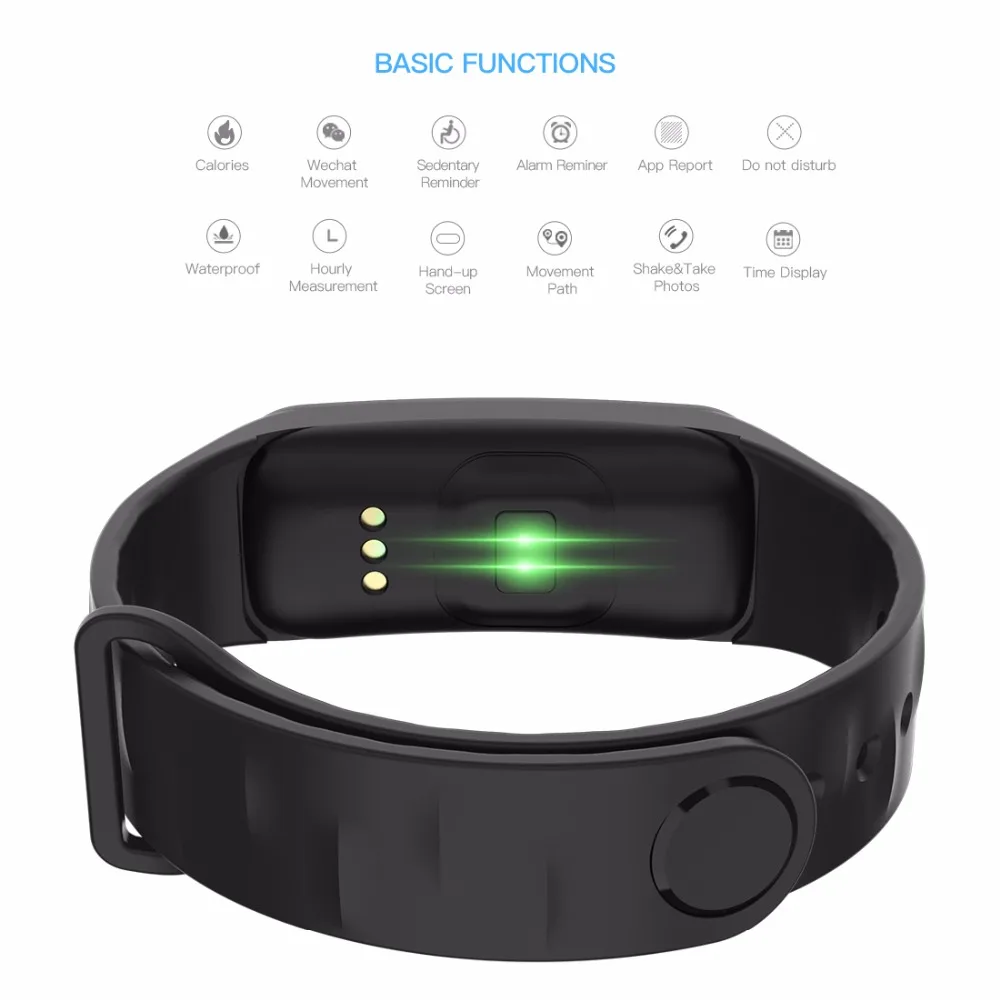 NAIKU C1Plus Smart Bracelet Color Screen Blood Pressure Fitness Tracker Heart Rate Monitor Smart Band Sport for Android IOS