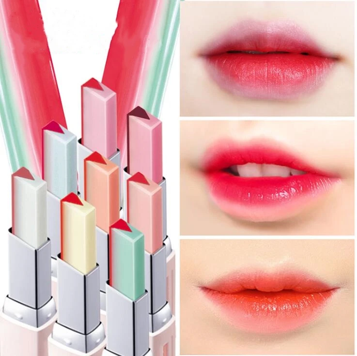 

New 8 Color lips Lipstick V Cutting Two Tone Tint Silky Moisturzing Nourishing Lipsticks Easy to Wear Makeup maquiagem 29076