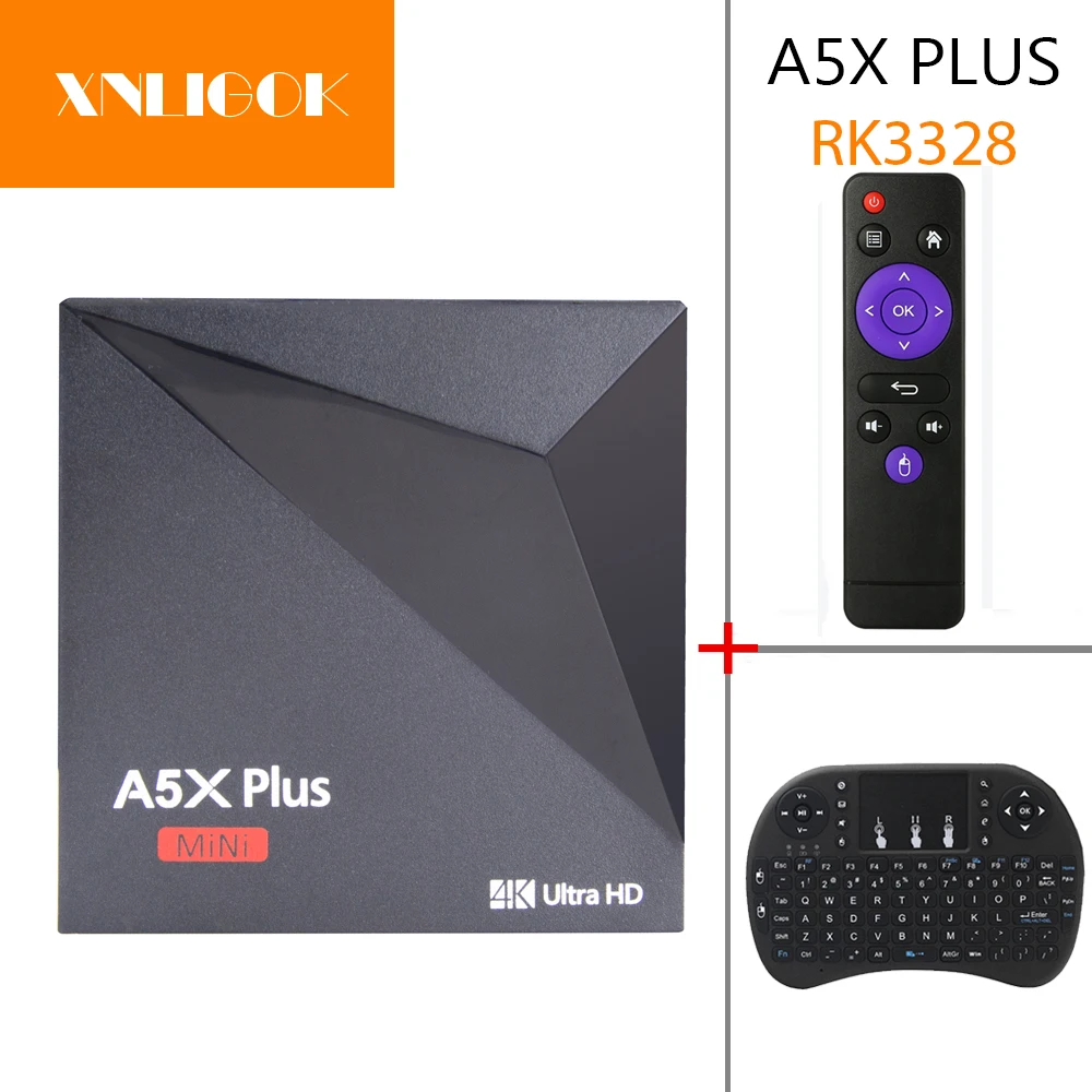 Android 7 1 A5X Plus Мини ТВ-приставка RK3328 Rockchip 1G/8G 2G/16G четырехъядерный 64 бит 2 4G WIFI H.265 4K