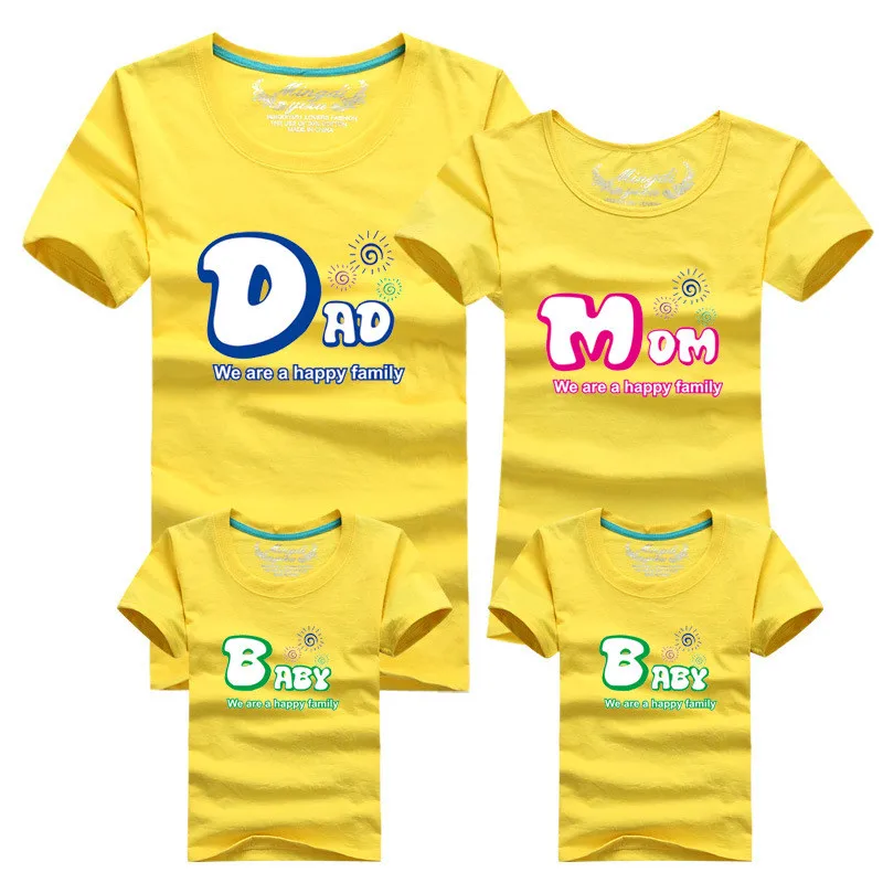 Мода семьи соответствующие наряды футболка 8 цвета одежды для согласования одежды семьи мать отец ребенка с коротким рукавом одежда для семейства - Цвет: as chart