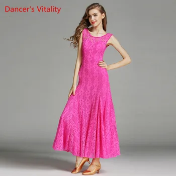 

Dancer's Vitality Ballroom Dance Dress Short Sleeves embroidery Lace For Salsa Samba Tango Ballroom Costume Competition Dress