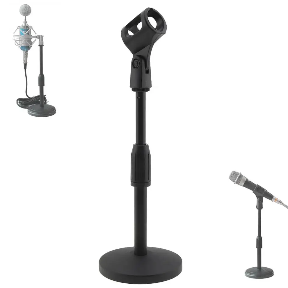 Portable Desktop Lifting Metal Weighted Disc Microphone Stand for General Meeting Computer Microphone / Live Broadcast