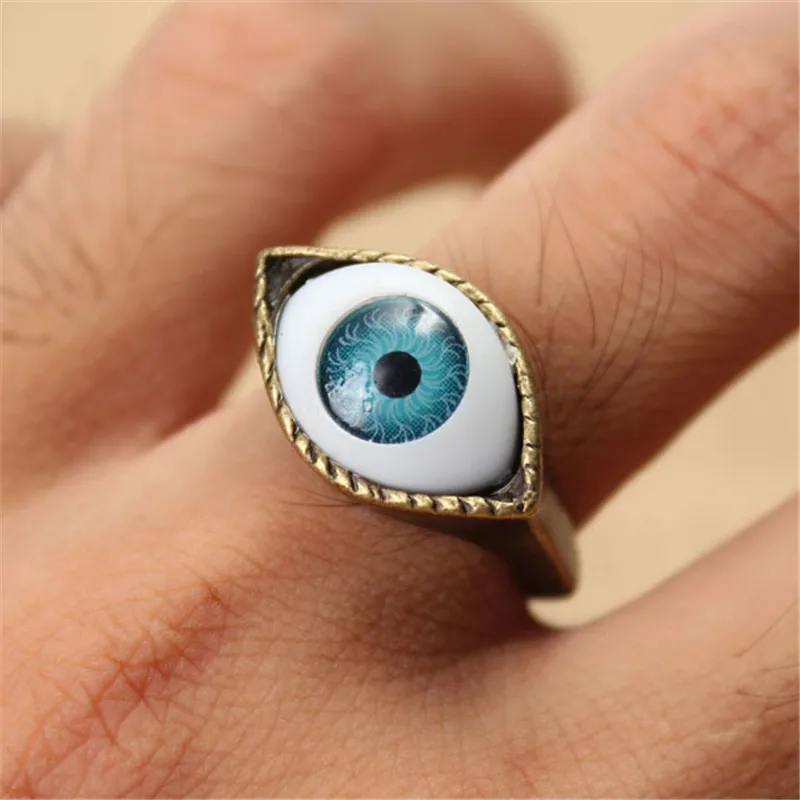 1 шт Хэллоуин винтажное панк бронзовое кольцо сглаза глазное кольцо на палец