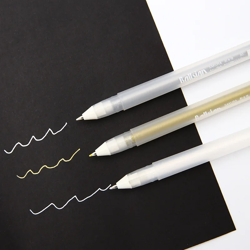1 шт. японская Сакура маркер ручка золотые белые серебряные чернила Рисование эскиз Перманентный маркер ручка живопись школа эскиз маркеры