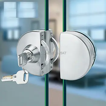 

Entry Gate 10-12mm Glass Swing Push Sliding Door Lock w Keys