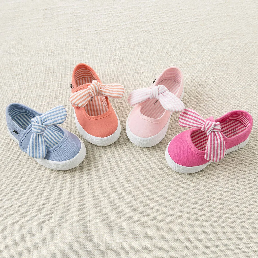 DB4719  Dave & Bella baby spring  new striped canvas shoes blue pink rose casual shoes  4 colors