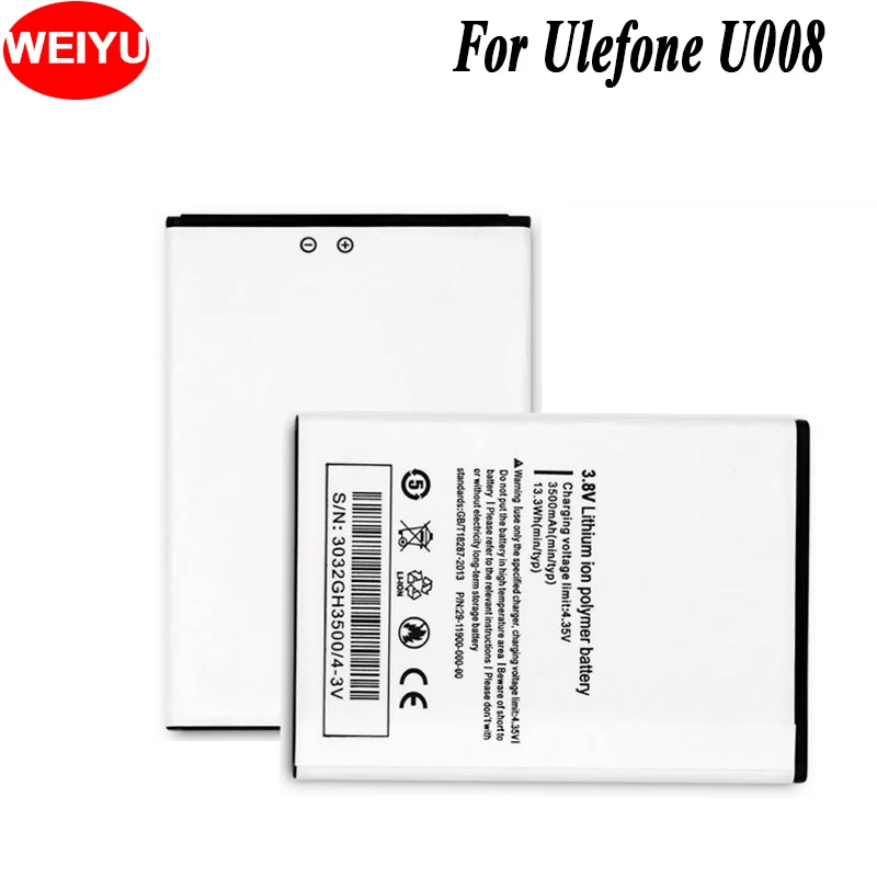 

WEIYU For Ulefone U008 Phone Battery 3500mAh Hight Capacity For Ulefone U008 Top Quality Replacement Batteries
