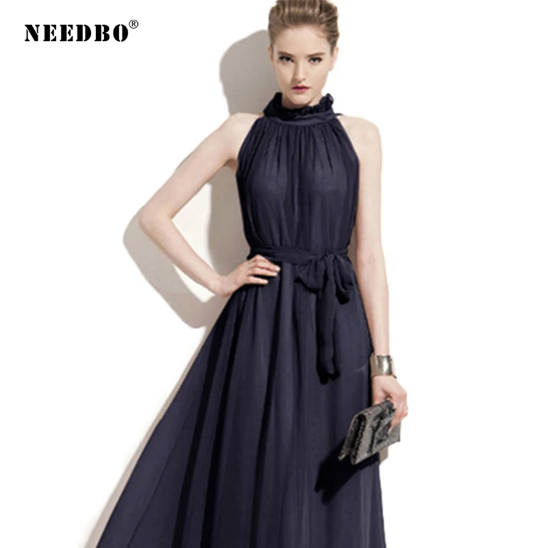 NEEDBO Maxi Dresses For Women Ladies Bohemian Sexy Dresses Woman Party Night Long Dresses 2019 Halter Sleeveless Dress NEEDBO Maxi Dresses For Women Ladies Bohemian Sexy Dresses Woman Party Night Long Dresses 2019 Halter Sleeveless Dress