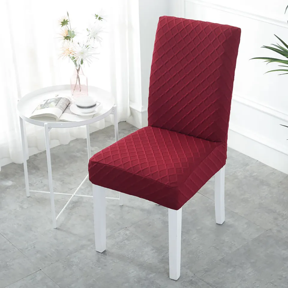 Double-layer Fabric Elastic Chair Cover For Kitchen/Wedding Stretch Chair Covers Spandex Dining Room Chair Cover With Back