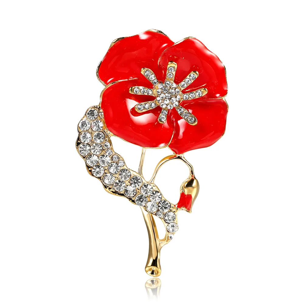 

Brooches Flower High Quality Enamel Rhinestones Brooches Pins Dropshipping Women Fashion Flower Brooch Pins
