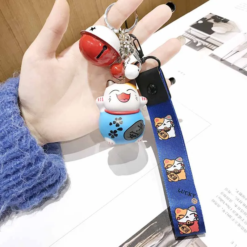 Брелок для ключей Lucky Cat Doll мультяшный браслет с лентами и буквами женский брелок