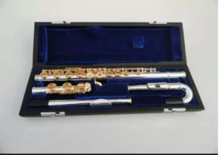 

High Quality New -471 Music Instrument 16 Hole E key Opening Music C Gold plated Flute Performance Free Shipping