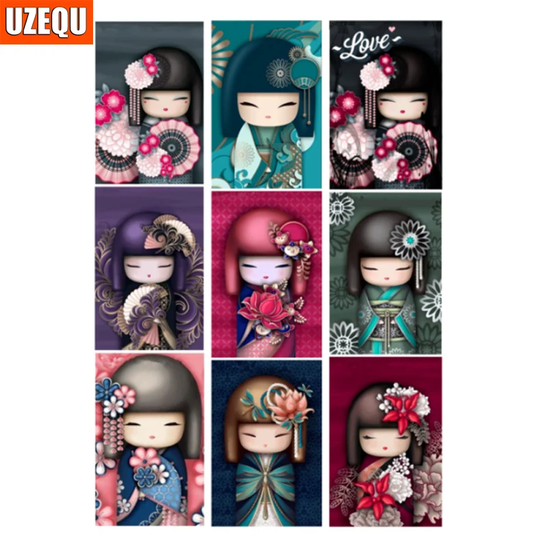 

5D DIY Diamond Painting Cartoon Full Square/Round Diamond Embroidery Diamond Mosaic Kimono Girl Decor Home Picture Of Rhinestone