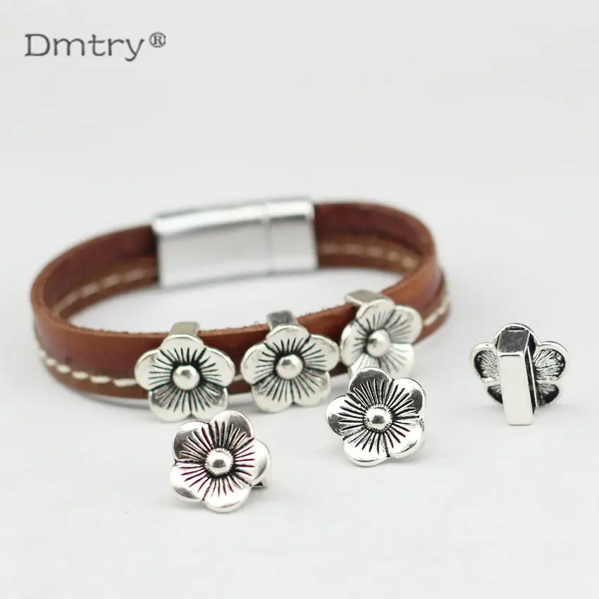 Dmtry 10 шт. античное серебро мм плоский держатель слайдеры Шарм для использования с