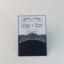 50-лазерная обработка на заказ кружевные конверты для свадебных приглашений карты с пользовательскими вставками печати, конверты