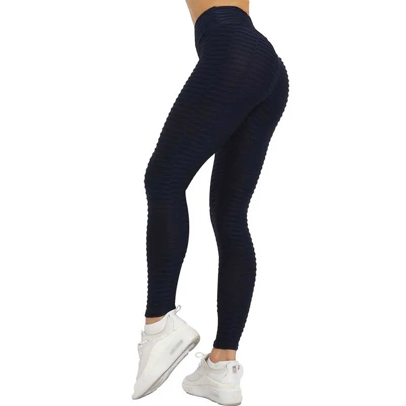 Kaminsky женская одежда новые привлекательные пуш-ап леггинсы однотонные спортивные штаны с высокой талией женские лоскутные леггинсы для фитнеса - Цвет: K9693 Navy Blue