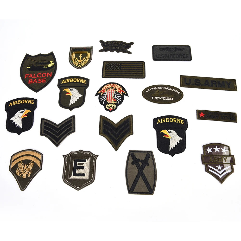 

9 Design Mix Military Motif Set Embroidered Patches for Clothing Sew Iron on Clothes Badge Patch Appliques