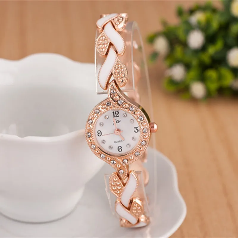 Бренд JW браслет часы Для женщин Роскошная обувь с украшением в виде кристаллов модельные Наручные часы Женская Мода Повседневное кварцевые часы reloj mujer