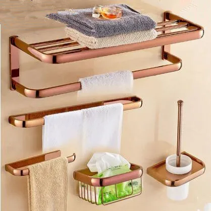 Набор латунных аксессуаров для ванной комнаты, крючок из розового золота, держатель для бумаги, вешалка для полотенец, мыльница, вешалка для полотенец, набор аксессуаров для ванной комнаты