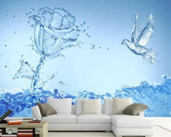 

beibehang papier peint mural 3d wallpaper Photo wallpaper water rose smoke butterfly TV background wall wallpaper for kids room
