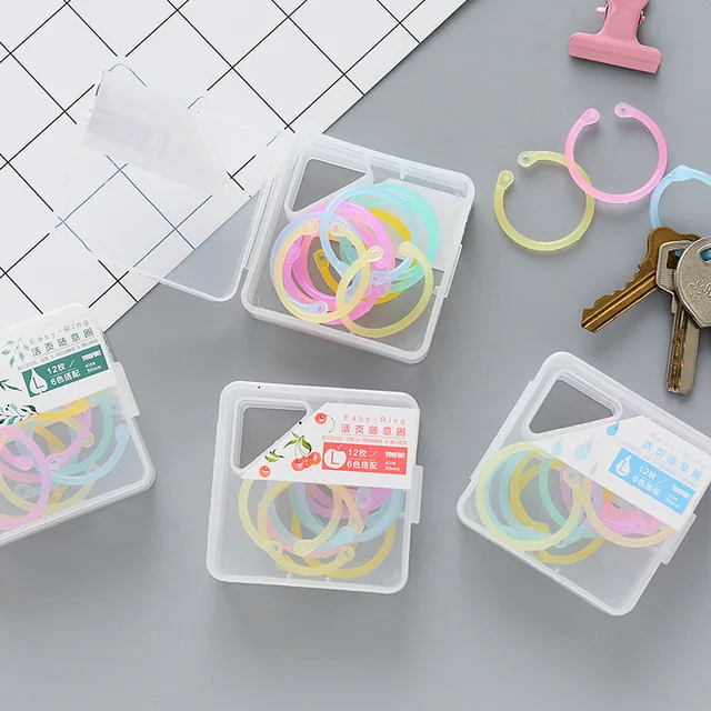 Colored Easy Ring Paper Book Loose Leaf Binder Multi-function Circle Calendar Ring Keychain Key Ring