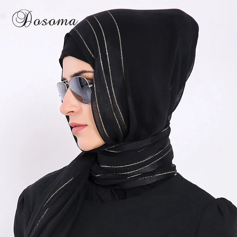 Muslim Women Scarf Plain Bubble Chiffon Turban Abaya Cap Headgear