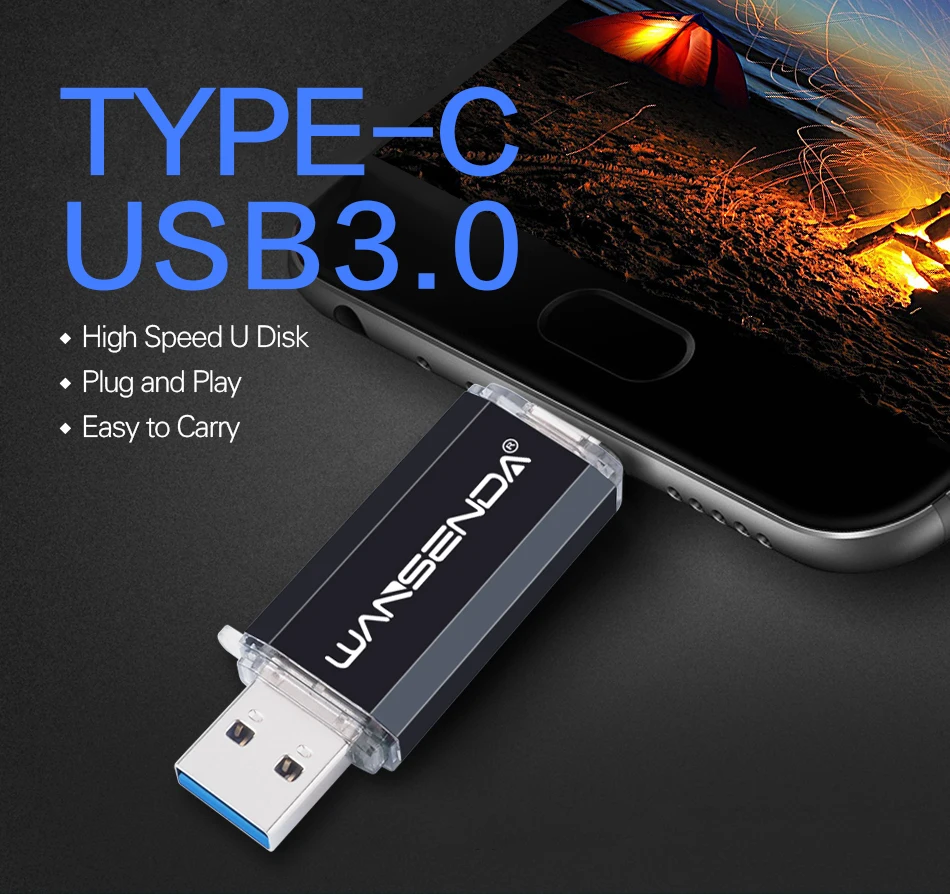 Hotsale WANSENDA OTG USB Flash Drive Type C Pen Drive