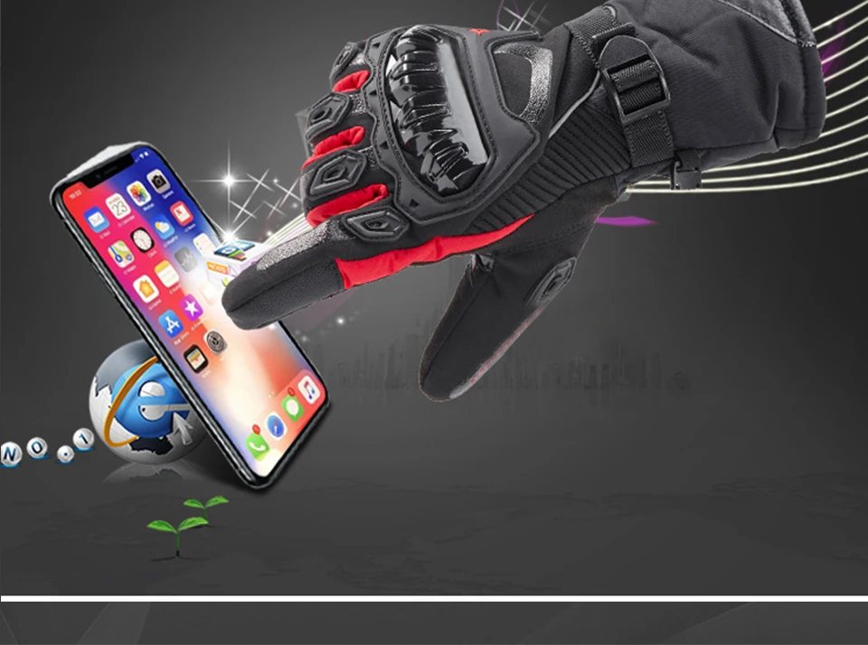 Foxcncar motorcycle gloves 100% Waterproof windproof Winter warm Guantes Moto Luvas Touch Screen Motosiklet Eldiveni Protective (17)