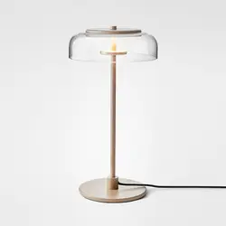 44 см (17 ") Настольная лампа с 23 см (9") прозрачный стеклянный абажур/металлический корпус лампы