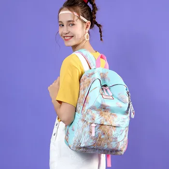 

Women's Fashion Girls Schoolbag Letter Print Shoulder Ladies School Backpacks Bag School Bags For Teenage Girls Backpack YL5