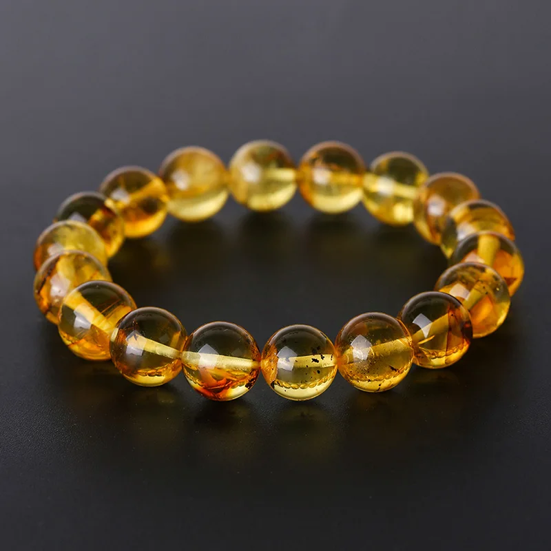 

JIUDUO Pure natural beeswax chicken yellow ladies bracelet High-end ladies party amber bracelet