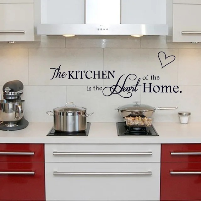 The Kitchen Is Heart Of Home English Alphabet Black Diy The Kitchen Is Heart Of Home English Alphabet Black Diy Removable Wall Stickers