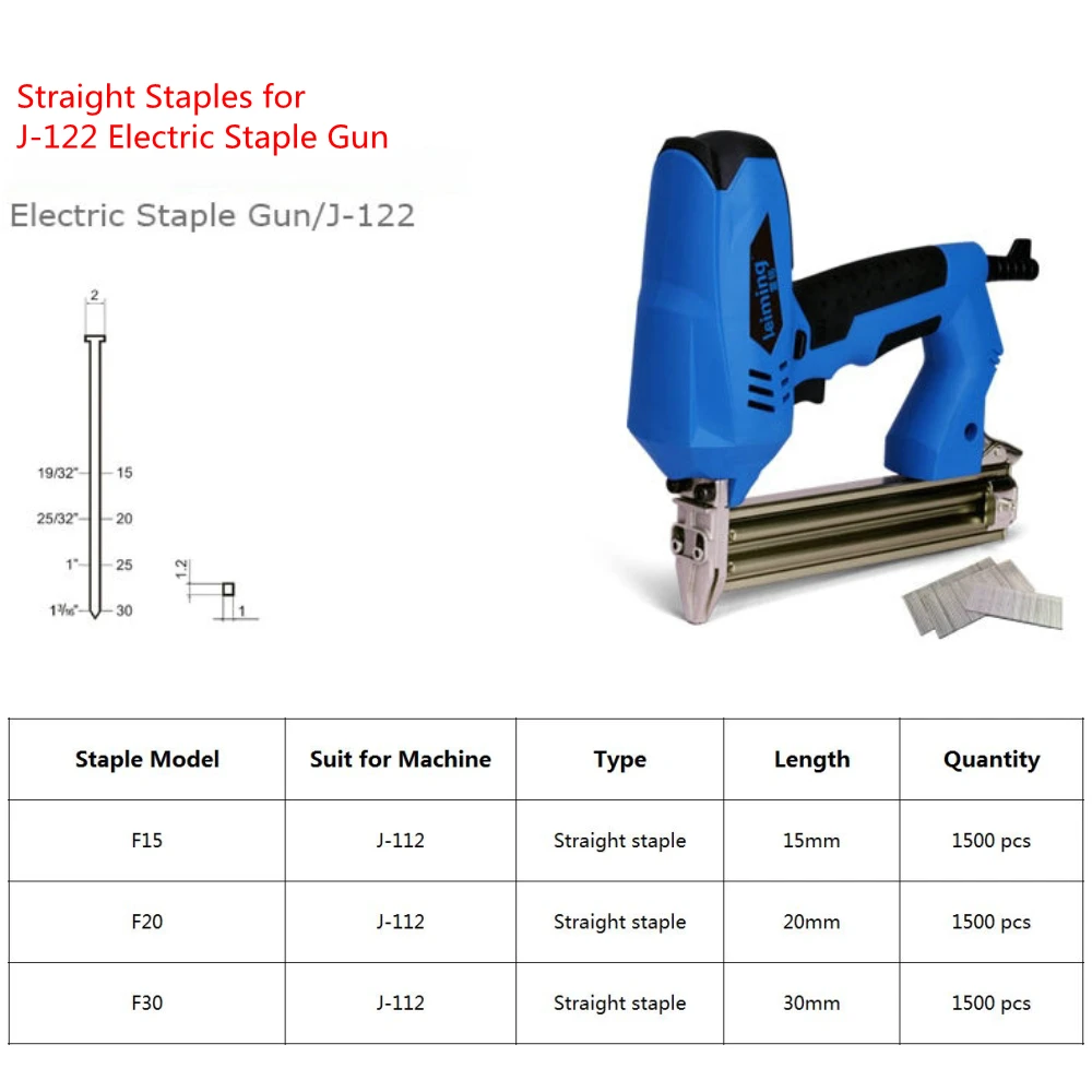 Free Shipping 1500 pcs Nails for J-112 Electric Staple Gun U-shape Staple Straight Staple