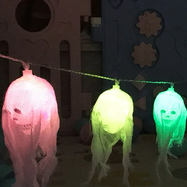 Светодиодные декоративные лампы строка Цветной жуткий череп огни декор для Хэллоуина, вечеринки TN88