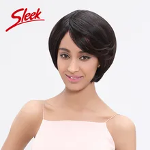 Sleek Human Hair Bob Wigs Brazilian Virgin Hair 10 Inch Frosted Color 1B/30# 100 Human Hair Wigs for African Americans