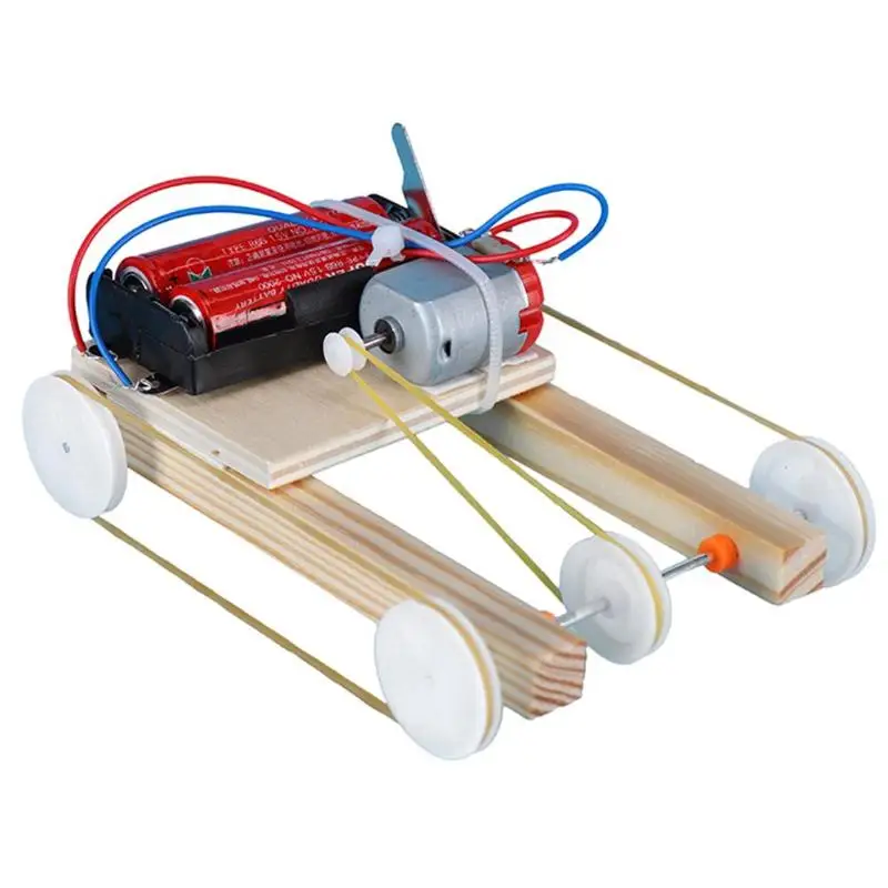 Wooden DIY Electric Car Model Physic Science Assembly Educational Model Kit